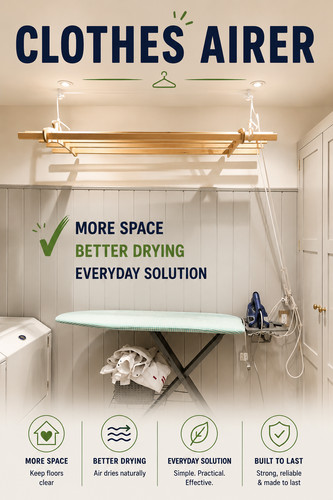 Ceiling clothes airer - clothes, pulley