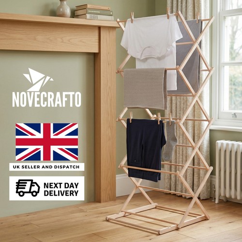 Portable wooden clothes airer - portable,