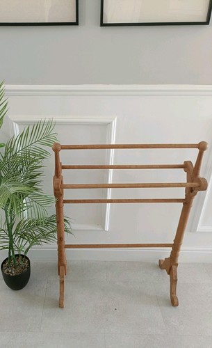 Antique wooden towel rail - wooden,