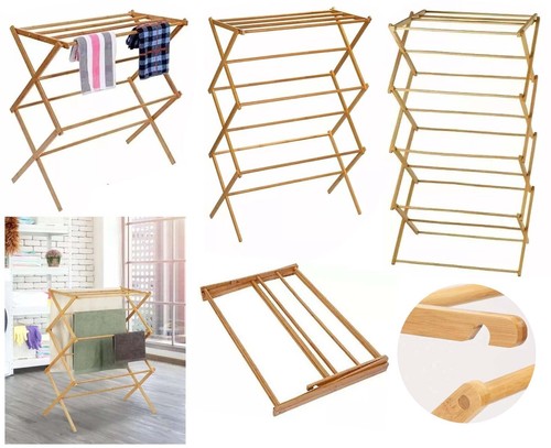 Bamboo wooden clothes airer - bamboo,
