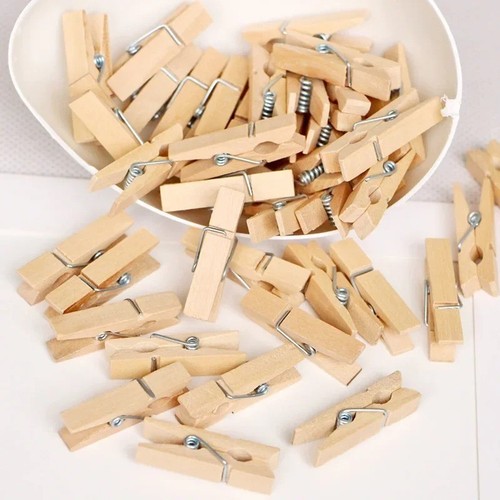 Wooden clothes pegs clips - wooden,