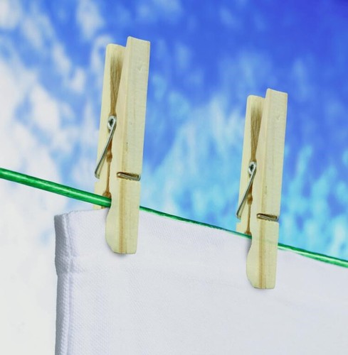 Wooden clothes pegs for