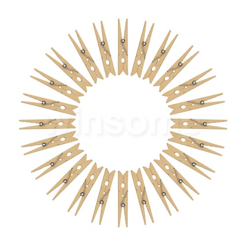 24x wooden clothes pegs clips - 24x,