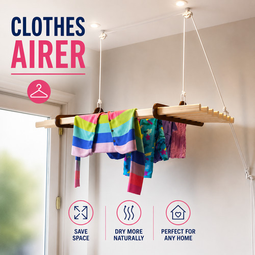 Ceiling clothes airer pulley - clothes,