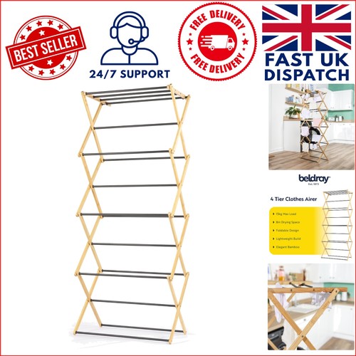 Modern bamboo folding airer - modern,
