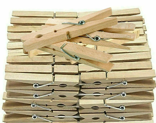 120 wooden clothes pegs - wooden,